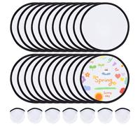 BENECREAT 120PCS Foldable Flying Disc Fan with Bag, 250mm/9.8inch Polyester Sublimation Folding Fans, DIY Handheld Fabric Fan for Outdoor Party Favors & Team Building Activities (Black Egde)