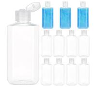 BENECREAT 12Pcs 100ml Plastic Shampoo Bottle with Flip Cap, Clear Empty Hand Sanitizer Bottles, Plastic Refillable Bottles for Shampoo Body Soap Toner and Lotion