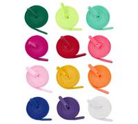 BENECREAT 12Pcs 12 Colors 1400mm/55inch Flat Hoodie Drawstring Cords Replacement, 12mm/0.47inch Wide Hoodie String Replacement Cord for Sweatpants Jacket Coats Shorts Shoes, Light Color