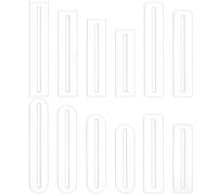 BENECREAT 12Pcs 3Styles Acrylic Zipper Overlay Template, 6/7/8/9 inch Zipper Measuring Template, Zipper Pocket Placement Tool for Sewing Bags with Zipper Pockets and Zipper Overlays