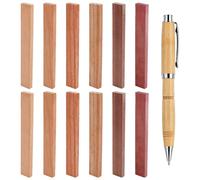 BENECREAT 12Pcs 6 Colors Wood Pen Blanks Turning Supplies, 180×25×10mm/7×1×0.4inch Woodturning Pen Supplies, Exotic Wood Pens Blanks for Pens Making DIY Crafts Gifts