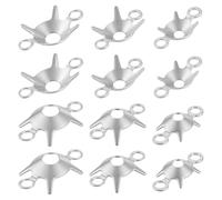 BENECREAT 12Pcs 925 Sterling Silver Stone Bezel Settings, 3.5/4/5mm/0.14/0.16/0.2 Inch Connector Bezel Blank Findings with 2 Loops for DIY Craft Bracelet Necklace Earrings Jewelry Making