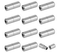 BENECREAT 12Pcs Stainless Steel Bracelet Clasps, 16×6mm/0.63×0.24inch Screw Twist Clasps, 2.5mm Hole Metal Buckle Elastic Laces Clasps for DIY Jewelry Making Bracelet Necklace