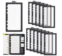 BENECREAT 12PCS Top Index Dividers, Binder Index Tabs, Discbound Dividers for Round Ring Binder Notebook Journal Magazine Planning Disc Planner Hole: 6mm (Black)