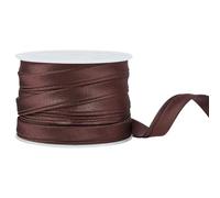 BENECREAT 13.5 Yard Satin Bias Tape (10mm) Double Fold Satin Binding Bias Ribbon for Cheongsam Decoration, Clothing Seaming Piping, Coconut Brown