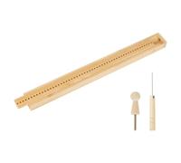 BENECREAT 13.8 Inch Wood Bookbinding Punching Tool Set with Precision Punching Cradle, Bookbinding Awl Kit & Hole Puncher - Natural Wood Design for DIY Journals, Notebooks & Craft Projects