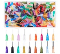BENECREAT 144PCS 3x1.3cm/1.18x0.5 Inch Blunt Tip Syringe Needles, 18 Different Gauge Dispensing Needle with Lure Lock for Refilling E-Liquid Inks and Syringes
