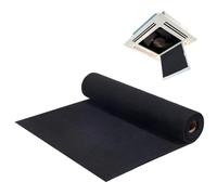 BENECREAT 144x41cm/56.69x16.14inch Activated Carbon Filter Sheet for Window AC Units, 3mm Thick Cotton Based Carbon Air Filter Pad, Black Odor Absorbing Filter for Air Conditioner Ventilation Systems