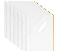 BENECREAT 15 Pack White Self Adhesive Photo Album Pages, 12.4x10.6 Inch/315x269mm Large Size Scrapbook Refill with Pre Drilled Holes for Wedding Memory Books and Photo Display
