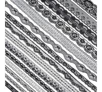BENECREAT 15 Rolls 37.5 Yards Black Floral Pattern Fabric Lace Ribbon by the Roll for Wedding Invitation, Cards, Decorating, Sewing, Hair Bow Making, Gift Package Wrapping, Mixed Size