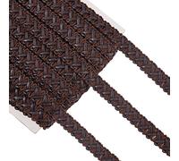 BENECREAT 15 Yard Faux Leather Braid Trims Coconut Brown Flat Braid Strap Trim Lace Ribbon for Home Decor DIY Sewing Craft, 1/2 inch(13mm) Wide