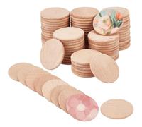 BENECREAT 150 Pack 38.5mm/1.5inch Wood Discs for Crafts, 3.5mm Thick Beech Wood Coins, Unfinished Wooden Circles for DIY Projects and Home Decor