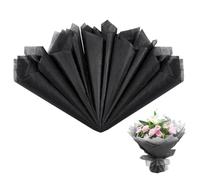 BENECREAT 152 Sheets Black Flower Wrapping Paper, Cotton Wrapping Flower Paper, Waterproof Floral Bouquet Wraps for Gift Bags Gift Boxes Bouquet Packaging, Baby Shower Wedding Craft Project