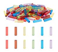 BENECREAT 156Pcs Rectangle Blank Dice, 6 Colors Acrylic Dice Cuboid, Acrylic Board Game Chess Pieces for Making Creative Dices, Board Game Props, Maths Teaching, 1x0.2x0.2inch