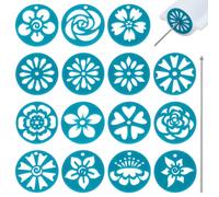 BENECREAT 15Pcs Set Acrylic Soap Mold Kaleidoscope Pull Through Mold Flower Shape Mold with Stainless Steel Stick for DIY Craft, Candle & Cake Decoration