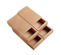 BENECREAT 16 Pack Kraft Paper Drawer Box Festival Gift Wrapping Boxes Soap Jewelry Candy Weeding Party Favors Gift Packaging Boxes - Brown (17.2x10.2x4.2cm)