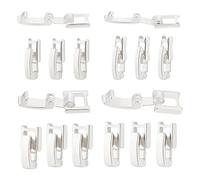 BENECREAT 16 PCS 4 Style Brass Watch Strap Clasp, Bracelet Clasp, Silver Folding Necklace Extender for Watches, Bracelets, Necklaces Crafts Crafts, 4 PCS/Style