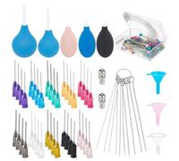 BENECREAT 160Pcs Ceramic Precision Applicator Set, Pottery Tools Supplies, 5Pcs Ceramic Glaze Squeeze Bottle with Adapter, Plastic Steel Needle and Funnel for Ceramic Glazing