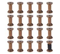 BENECREAT 16Pcs Antique Empty Thread Spools, 1.87"/ 50mm Wooden Empty Spools Wooden Ribbon Spools Bobbins for Wire Weaving Arts DIY Wood Projects