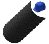 BENECREAT 16Pcs Black Plastic Brim Hat, Crochet or Knit Brim Stiffener Cap Visor Insert 7x3.2x0.07inch for Craft Sewing Caps Supplies Making