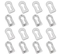 BENECREAT 16pcs Metal Keyhole Cover, Decorative Keyhole Cover Insert, Furniture Lock Decoration for Cabinet, Door, Dresser, Drawers, Desk Furniture Hardware, Platinum