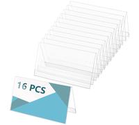 BENECREAT 16pcs PET Name Plate Display Stand, 180×73mm/7×2.8 Inch Desk Sign Frame, Desk Name Plate Holder for Office, Business, Conference, Meetingroom, Training Activities and Speeches