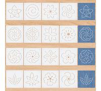 BENECREAT 16Pcs Plastic Sashiko Stencil, 13x13cm Flower Patterns Embroidery Tool Drawing Line Template for Hand Quilting and Embroidery, 0.3mm Thick