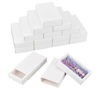 BENECREAT 16PCS White Paper Drawer Boxes, 16.2x9.2x3.2cm Rectangle Kraft Paper Gift Box Cookie Boxes for Wedding Party Gifts, Jewellery Packaging