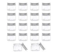 BENECREAT 18 Pack 40ml Clear PET Plastic Storage Containers Jars with Aluminum Screw Caps for Travel Cosmetics Body Care, DIY Arts Crafs, Beads, Dry Food Snacks