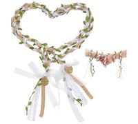 BENECREAT 180cm Wedding Lasso Chain, Handfasting Cord Rustic Wedding Lasso Lazos para Boda Wedding Cord With Chinese Knot Alloy Pendant for Traditional Wedding Ceremony