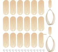 BENECREAT 18K Gold Plated Long Strip Earring Studs with Loops for DIY Crafts