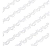 BENECREAT 1m/1.1yard White Corset Loops for Corset Lacing 30mm Wide Dress Back Satin Webbing Corset Back Interchangeable Zipper for Craft Wedding Accessories, Prom Dresses, Formal Dresses