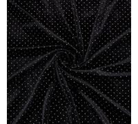 BENECREAT 1m Velvet Fabric with Sparkle Dotted Pattern, Black | 163cm/64.2 Inch Wide Shiny Dotted Velvet Fabric, Handicraft Cloth, For DIY Sewing Upholstery Apparel Costume Craft
