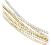 BENECREAT 1mm French Bullion Wire - Light Gold and Silver Hard Round Copper French Metallic Wire for Jewelry Making, Embroidery, Sewing DIY Accessories