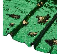 BENECREAT 1X1.3m Green Gold Sensory Sequin Fabric, Reversible Mermaid Sequins Fabric for Wedding Gowns, Festival Dress, Dance Costumes, Pillow Covers, 0.7mm Thick