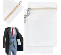 BENECREAT 2 Pack Sew-on Zipper Pocket for Garments, 12.5x18.8cm Easy to Install Canvas Pocket with Zipper, White Rectangular Pockets for DIY Clothing Projects, Perfect Size for Small Items