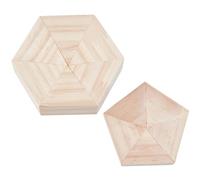 BENECREAT 2 Pack Wood Stained Glass Jig Set, Hexagon & Pentagon Glass Soldering Jig Stained Glass Tools for Precise Welding, DIY Glass Art Projects