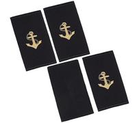 BENECREAT 2 Pair 2"x3.5" / 5x9cm Navy Captain Epaulettes with Gold Anchor Design, Cloth Shoulder Boards for Halloween Christmas Cosplay Stage Performances Uniform Accessories