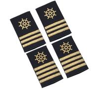 BENECREAT 2 Pairs 2 Styles Professional Pilot Uniform Epaulets, Rudder Epaulets with Three & Four Gold Stripes Captain Sailor Shoulder Boards for Pilots Insignia Sliders Cosplay Costume