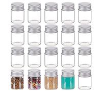 BENECREAT 20 Pack 15ml/0.5oz Tiny Glass Bottles Sample Vials Glass Bottles with Aluminum Screw Top Lids for DIY Jewelry Accessories Wedding Favors Decorations