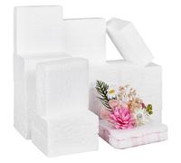 BENECREAT 20 Pack 75x75mm/3x3Inch Craft Foam Squares White Base for Custom Painting, Polystyrene Modeling Blocks for DIY Projects Sculpture Floral Arrangements