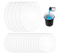 BENECREAT 20 Pack Paint Strainer Bags, 2 Styles White Fine Mesh Strainer Bags Polyester Mesh Filter Bags for Paint, Gardening, Plant Protection(15pcs 1 Gallon + 5pcs 5 Gallon)