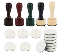 BENECREAT 20 Packs Ink Paints Mixing Blending Tool, 5Pcs Mini Applicator Tools, 10Pcs Flat Round and 5Pcs Steric Round Replacement Foam Pads for Rubber Stamping & Scrapbooking