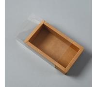 BENECREAT 20 Packs Kraft Paper Gift Boxes, 15x8x4cm/5.9x3.1x1.6 Inch Drawer Box with Clear PVC Window for Cake Cookie Candy Soap Jewelry Weeding Party Favors, Peru