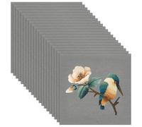 BENECREAT 20 Sheets Linen Embroidery Fabric, 25x25cm/9.8x9.8 Inch Square Stitch Embroidery Cloth, Gray Needlework Fabric Material for Sewing Garments Cloth