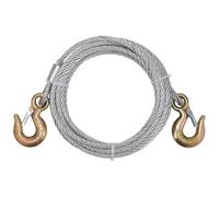 BENECREAT 20ft X 5/16 Inch/6m X 8mm Wire Rope with Tow Hook On Both Ends, Heavy Duty Winch Cable for Tow Truck, Off-Road Vehicle, Crane, SUV