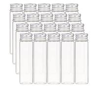 BENECREAT 20Pcs 20ml Glass Sealed Bottle with Screw Aluminum Clear Liquid Sample Vial for Pill Ornament Bottles