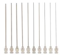 BENECREAT 20PCS 3 Inch Iron Dispensing Needle Tip 10 Mixed Size Blunt Needle with Brass Joint for Refilling Glue 15G/16G/17G/18G/19G/20G/21G/22G/23G/24G