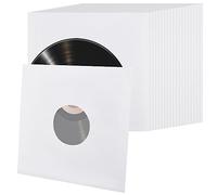 BENECREAT 20Pcs 30cm/12 Inch Paper & Poly Lined Record Inner Sleeves, Anti Static Record Sleeves for Album Vinyl Records Collections Storage Decorations, White
