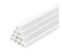 BENECREAT 20PCS ABS Square Plastic Tube, 6.5mm/0.3inch Diameter Plastic Model Tube, White Easy Processing for DIY Crafts Sand Table Architectural Model Making